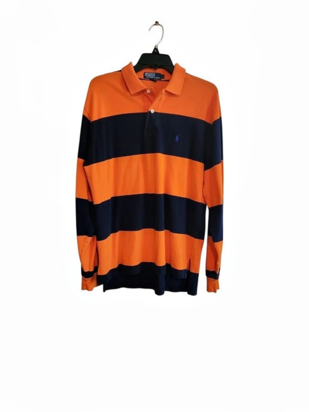 Polo by Ralph Lauren Striped Polo Rugby Orange And Navy